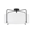 Load image into Gallery viewer, Farmhouze Light-Boho 4-Light Fabric Drum Cage Semi Flush Ambient Lighting-Ceiling Light-Black Finish-

