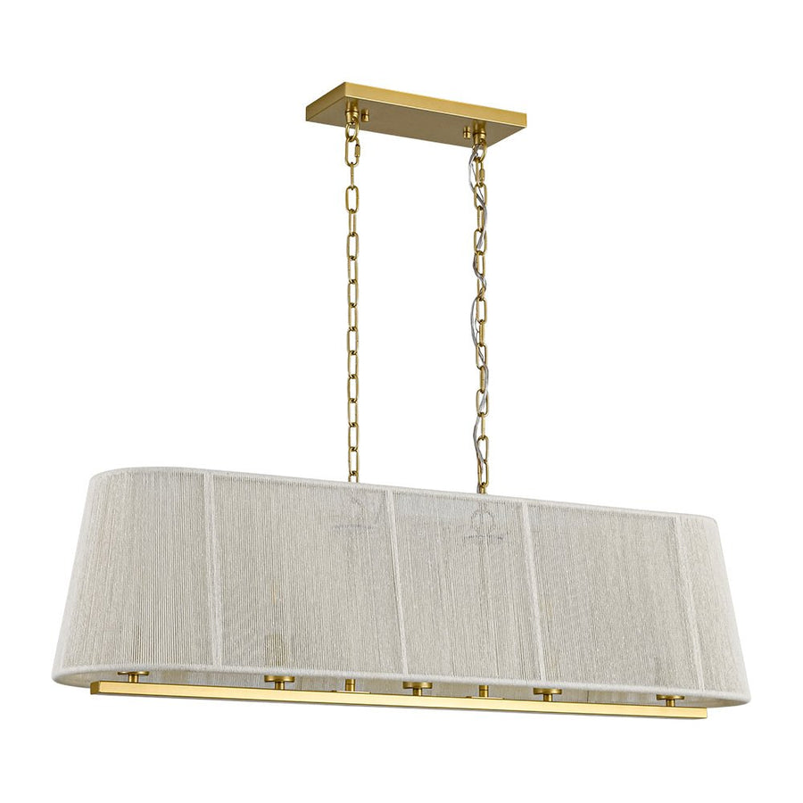 Boho Bleached String Kitchen Cage Island Chandelier armhouze Light