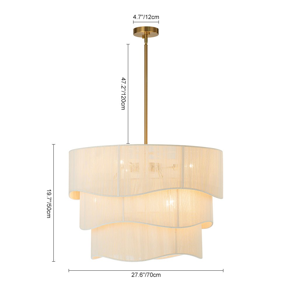 Boho Bleached Rope String Tiered Drum Pendant Light | Farmhouze Light