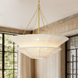 Load image into Gallery viewer, Farmhouze Light - Boho Bleached String Tiered Round Tapered Cage Pendant - Chandelier - White - 
