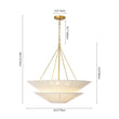 Load image into Gallery viewer, Farmhouze Light - Boho Bleached String Tiered Round Tapered Cage Pendant - Chandelier - White - 
