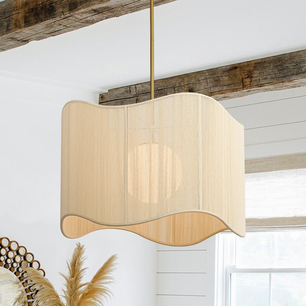 Boho Bleached Rope String Tiered Drum Pendant Light | Farmhouze Light