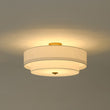 Load image into Gallery viewer, Farmhouze Light - Boho Tiered Fabric Drum Cage Semi Flush Mount Light - Ceiling Light - 1 - Tier - 
