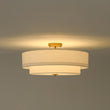 Load image into Gallery viewer, Farmhouze Light - Boho Tiered Fabric Drum Cage Semi Flush Mount Light - Ceiling Light - 1 - Tier - 

