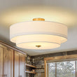 Load image into Gallery viewer, Farmhouze Light - Boho Tiered Fabric Drum Cage Semi Flush Mount Light - Ceiling Light - 2 - Tier - 
