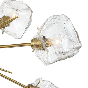 Farmhouze Light - Brass 12 - Light Ice Glass Shade Sputnik Chandelier - Chandelier - 12 - Light - Brass