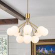 Load image into Gallery viewer, Farmhouze Light-Brass 12-Light Tiered Frosted Glass Globe Bubble Sputnik Chandelier-Chandelier-30 in-
