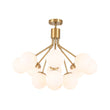 Load image into Gallery viewer, Farmhouze Light-Brass 12-Light Tiered Frosted Glass Globe Bubble Sputnik Chandelier-Chandelier-30 in-
