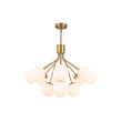 Load image into Gallery viewer, Farmhouze Light-Brass 12-Light Tiered Frosted Glass Globe Bubble Sputnik Chandelier-Chandelier-30 in-
