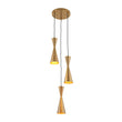 Load image into Gallery viewer, Farmhouze Light-Brass 3-Light Cluster Metal Cone Round Pendant Chandelier-Chandelier-Brass-
