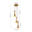 Load image into Gallery viewer, Farmhouze Light-Brass 3-Light Cluster Metal Cone Round Pendant Chandelier-Chandelier-Brass-
