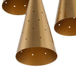 Load image into Gallery viewer, Farmhouze Light-Brass 3-Light Cluster Metal Cone Round Pendant Chandelier-Chandelier-Brass-
