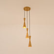 Load image into Gallery viewer, Farmhouze Light-Brass 3-Light Cluster Metal Cone Round Pendant Chandelier-Chandelier-Brass-
