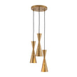 Load image into Gallery viewer, Farmhouze Light-Brass 3-Light Cluster Metal Cone Round Pendant Chandelier-Chandelier-Brass-
