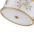 Load image into Gallery viewer, Farmhouze Light-Brass 3-Light Crystal Flower Fabric Drum Lantern Semi Flush Mount-Ceiling Light-15.7 in-
