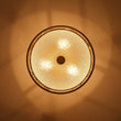 Load image into Gallery viewer, Farmhouze Light-Brass 3-Light Crystal Flower Fabric Drum Lantern Semi Flush Mount-Ceiling Light-15.7 in-
