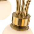 Load image into Gallery viewer, Farmhouze Light - Brass 5 - Light Arched Arm Milky Glass Globe Round Chandelier - Chandelier - 30 in - 
