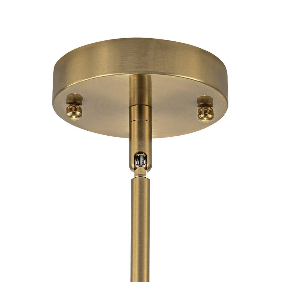 Farmhouze Light - Brass 5 - Light Arched Arm Milky Glass Globe Round Chandelier - Chandelier - 30 in - 