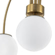 Load image into Gallery viewer, Farmhouze Light - Brass 5 - Light Arched Arm Milky Glass Globe Round Chandelier - Chandelier - 30 in - 
