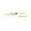 Load image into Gallery viewer, Farmhouze Light-Brass 5-Light Linear Opal Glass Globe Sputnik Semi Flush-Chandelier-Brass-
