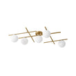 Load image into Gallery viewer, Farmhouze Light-Brass 5-Light Linear Opal Glass Globe Sputnik Semi Flush-Chandelier-Brass-
