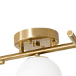 Load image into Gallery viewer, Farmhouze Light-Brass 5-Light Linear Opal Glass Globe Sputnik Semi Flush-Chandelier-Brass-
