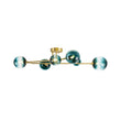 Load image into Gallery viewer, Farmhouze Light-Brass 6-Light Blue Glass Globe Abstract Sputnik Ceiling Light-Ceiling Light-Blue Bubble-
