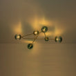Load image into Gallery viewer, Farmhouze Light-Brass 6-Light Blue Glass Globe Abstract Sputnik Ceiling Light-Ceiling Light-Blue Bubble-
