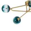 Load image into Gallery viewer, Farmhouze Light-Brass 6-Light Blue Glass Globe Abstract Sputnik Ceiling Light-Ceiling Light-Blue Bubble-

