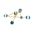 Load image into Gallery viewer, Farmhouze Light-Brass 6-Light Blue Glass Globe Abstract Sputnik Ceiling Light-Ceiling Light-Blue Bubble-
