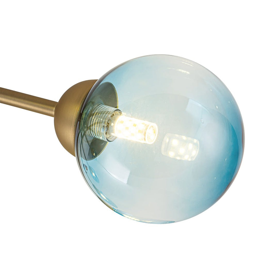 Farmhouze Light - Brass 8 - Light Bubble Round Sputnik Semi Flush Mount Light - Ceiling Light - Blue - 