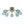 Load image into Gallery viewer, Farmhouze Light - Brass 8 - Light Bubble Round Sputnik Semi Flush Mount Light - Ceiling Light - Blue - 
