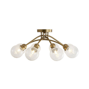 Farmhouze Light - Brass 8 - Light Bubble Round Sputnik Semi Flush Mount Light - Ceiling Light - Crackled - 