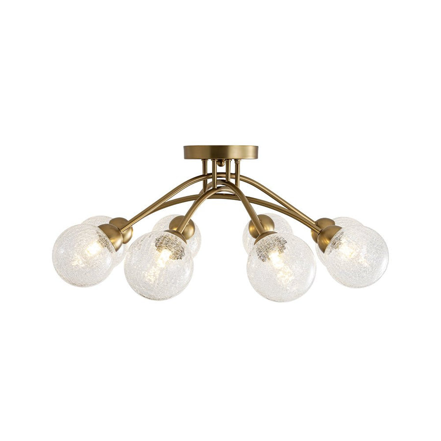 Farmhouze Light - Brass 8 - Light Bubble Round Sputnik Semi Flush Mount Light - Ceiling Light - Crackled - 