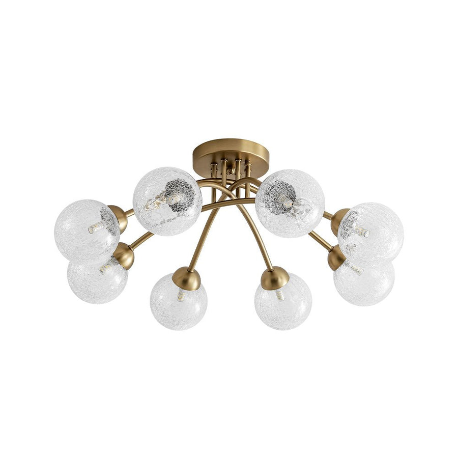Farmhouze Light - Brass 8 - Light Bubble Round Sputnik Semi Flush Mount Light - Ceiling Light - Crackled - 