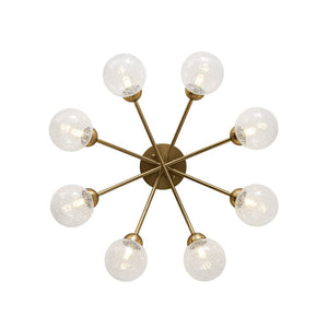 Farmhouze Light - Brass 8 - Light Bubble Round Sputnik Semi Flush Mount Light - Ceiling Light - Crackled - 