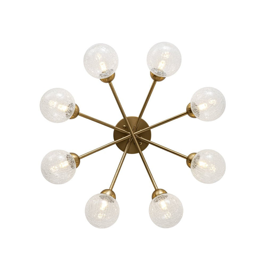 Farmhouze Light - Brass 8 - Light Bubble Round Sputnik Semi Flush Mount Light - Ceiling Light - Crackled - 