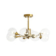 Load image into Gallery viewer, Farmhouze Light-Brass Branched Tiered Sputnik Glass Bubble Semi Flush-Chandelier-8 Bulbs-
