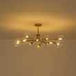 Load image into Gallery viewer, Farmhouze Light-Brass Branched Tiered Sputnik Glass Bubble Semi Flush-Chandelier-8 Bulbs-
