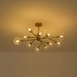 Load image into Gallery viewer, Farmhouze Light-Brass Branched Tiered Sputnik Glass Bubble Semi Flush-Chandelier-8 Bulbs-
