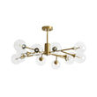 Load image into Gallery viewer, Farmhouze Light-Brass Branched Tiered Sputnik Glass Bubble Semi Flush-Chandelier-8 Bulbs-
