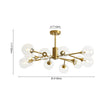 Load image into Gallery viewer, Farmhouze Light-Brass Branched Tiered Sputnik Glass Bubble Semi Flush-Chandelier-8 Bulbs-
