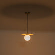 Load image into Gallery viewer, Farmhouze Light - Brass Radiant Frosted Glass Globe Single Pendant Light - Pendant - Brass - 
