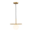 Load image into Gallery viewer, Farmhouze Light - Brass Radiant Frosted Glass Globe Single Pendant Light - Pendant - Brass - 
