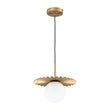 Load image into Gallery viewer, Farmhouze Light - Brass Radiant Frosted Glass Globe Single Pendant Light - Pendant - Brass - 
