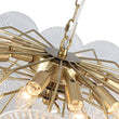 Load image into Gallery viewer, Farmhouze Light - Brass Sculptural Layered Clear Textured Glass Round Chandelier - Chandelier - Brass - 
