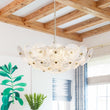 Load image into Gallery viewer, Farmhouze Light - Brass Sculptural Layered Clear Textured Glass Round Chandelier - Chandelier - Brass - 
