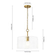 Load image into Gallery viewer, Farmhouze Light - Brass Seeded Textured Glass Drum Pendant Ceiling Light - Ceiling Light - Brass - 
