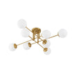 Load image into Gallery viewer, Farmhouze Light-Brass Sputnik Frosted Glass Bubble Linear Sputnik Ceiling Light-Ceiling Light-41.3 in-
