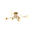 Load image into Gallery viewer, Farmhouze Light-Brass Sputnik Frosted Glass Bubble Linear Sputnik Ceiling Light-Ceiling Light-41.3 in-
